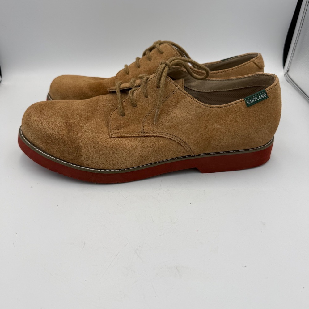 Eastland Men Buck Tan Suede Oxford Shoes Red Brick Sole 7680-59D Size 13D